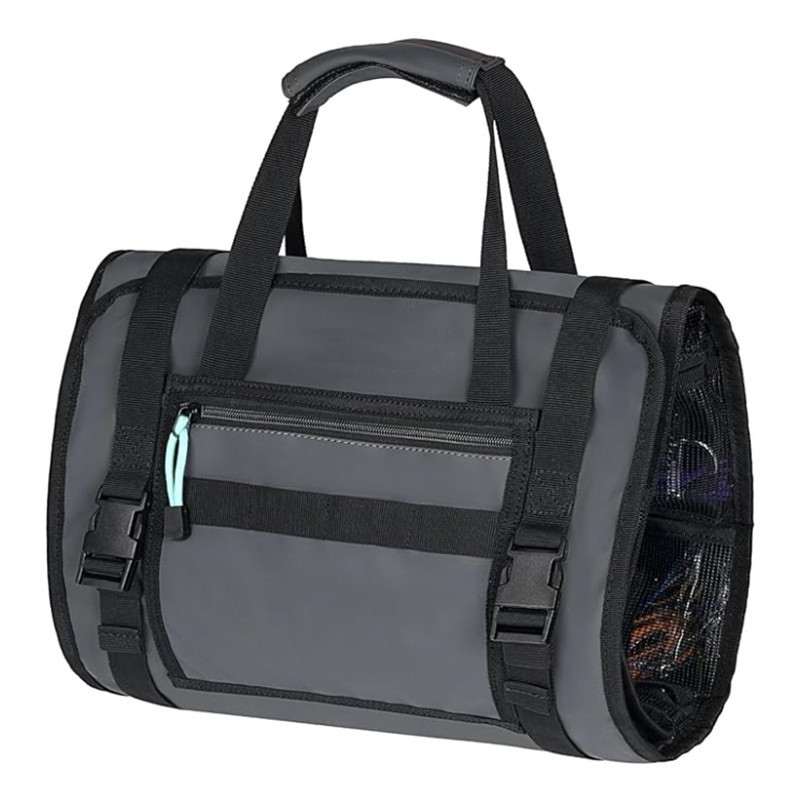 Bolsa Plegable para Señuelos y Carnada de Pesca de 5 Compartimentos de Tela Oxford y PVC, Impermeable, Transparente, para Pesca