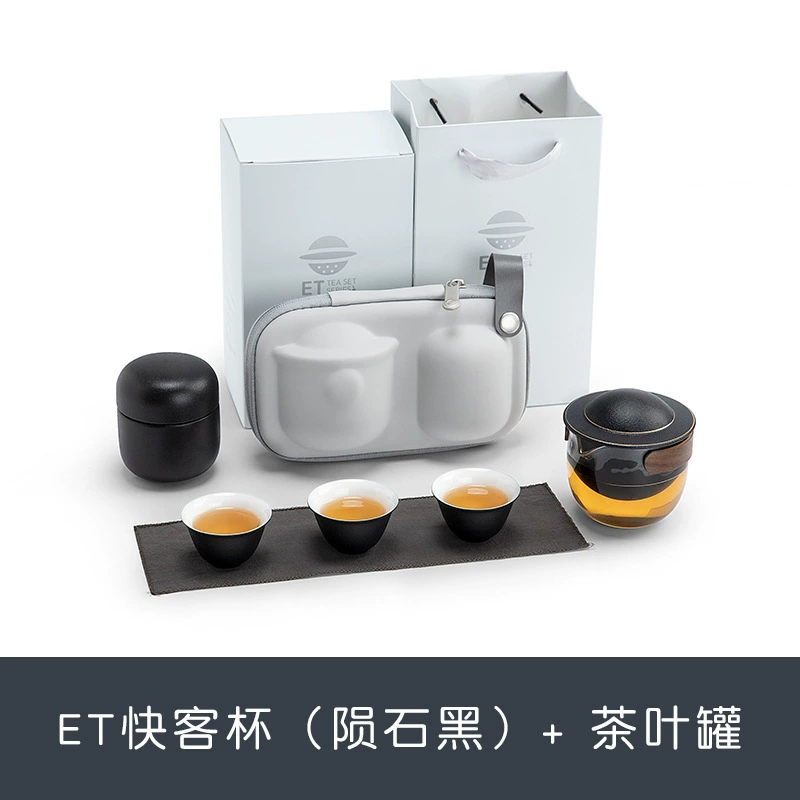 Tea cup for traveling, handheld tea set, ceramic teapot