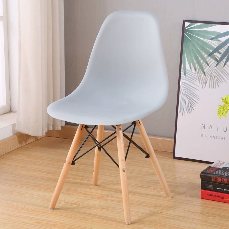 Стул в стиле Eames, пластиковое сиденье, деревянные ножки с металлическими распорками, разные цвета, стандарт/утолщённый