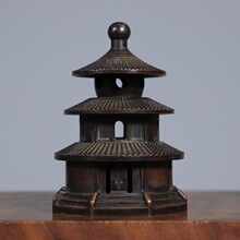 纯铜天坛塔香炉家用檀室内供奉茶道家居客厅装饰品香薰炉摆件复古