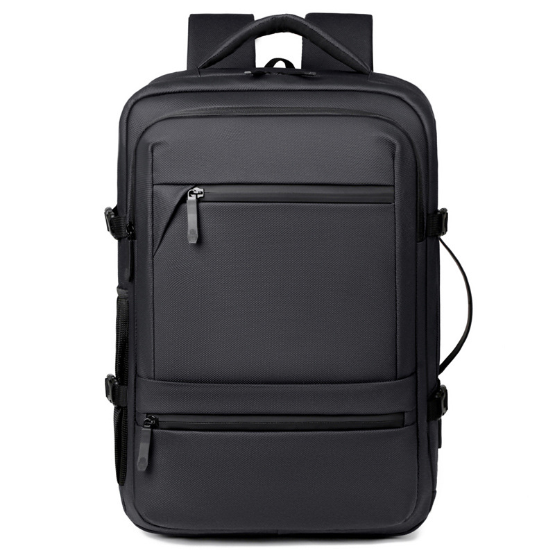 Mochila de negocios multifuncional para hombres, bolsa de computadora portátil con textura de película simple, mochila de gran capacidad para viajes de negocios de corta distancia