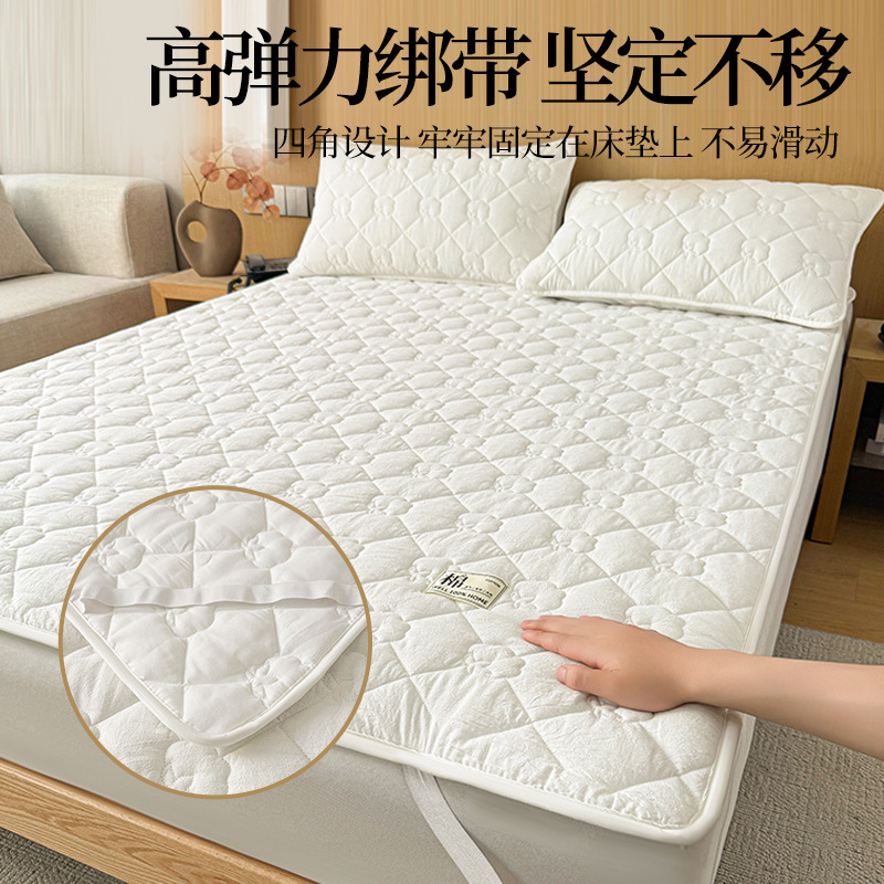 Class a Antibacterial Cotton Quilted Bed Pad Soft Cushion Star Hotel Same Style Anti-Dirty and Anti-Deviation Pure Cotton Mattress Class a Antibacterial Cotton Quilted Bed Pad Soft Cushion Star Hotel Same Style Anti-Dirty and Anti-Deviation Pure Cotton Mattress