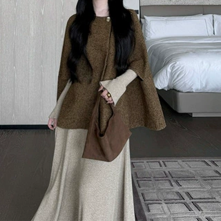 巨好看的早秋季上衣女2025新款斗篷披肩外搭小香风外套