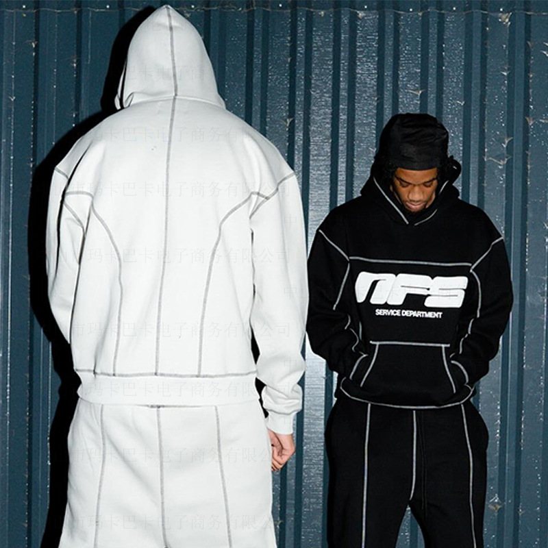 2023 nuevo Otoño e Invierno estilo europeo y americano carta línea de costura estilo de moda calle suéter con capucha