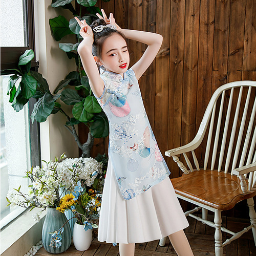  new girls cheongsam cuhk child the Chinese wind princess dress of Chinese western style the dress dress