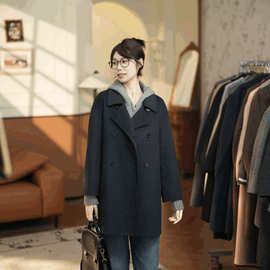 双面羊毛大衣短款宽松休闲显瘦女士百搭气质春秋冬季高贵气质新款