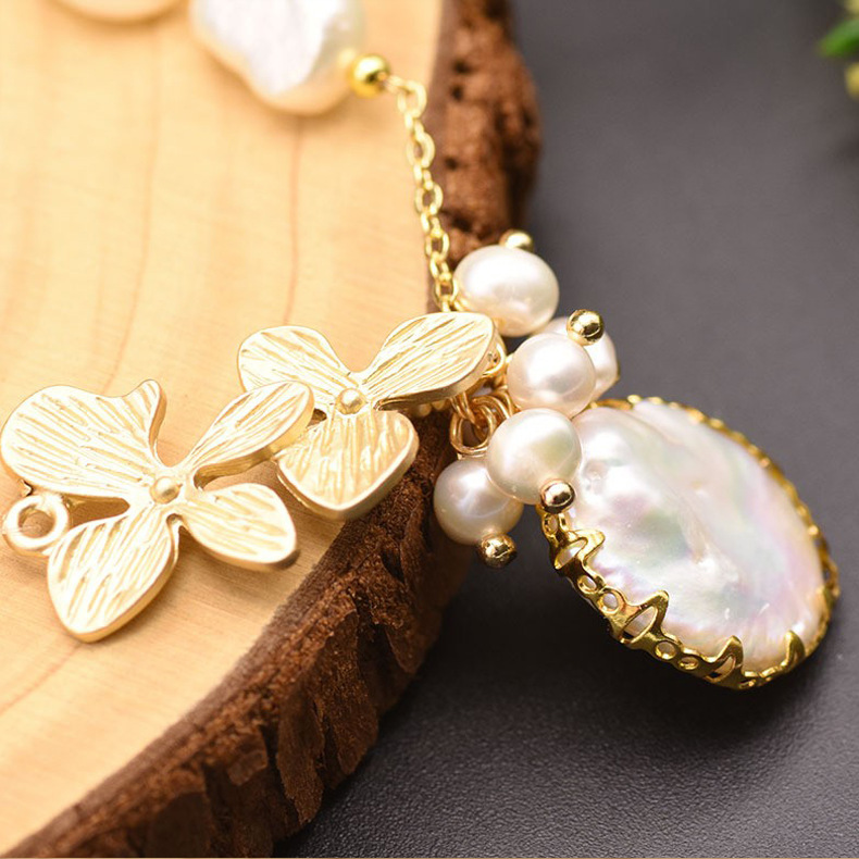 18g Weight 18K Gold Plated Plating Material Bracelets Classification Retro Geometric Square Heart Shape Pearl Copper Plating Bracelets