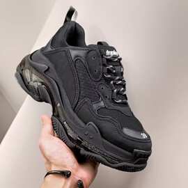 莆田纯原巴黎三代Triple S气垫奶茶色厚底增高休闲男女运动老爹鞋