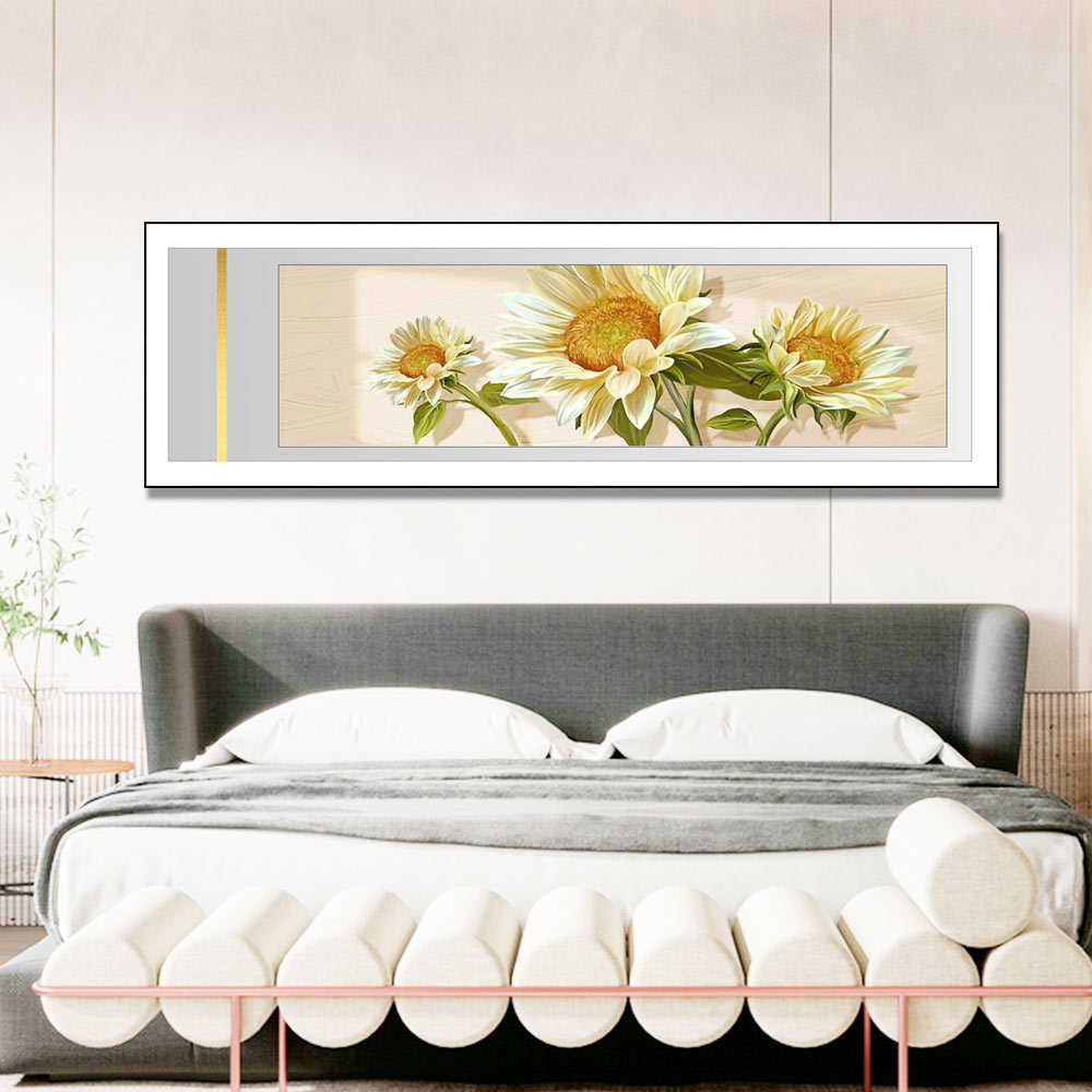 Dormitorio de noche pintura decorativa moderno estilo minimalista sala de estar de fondo colgante de pared pintura simple Flor de alto grado