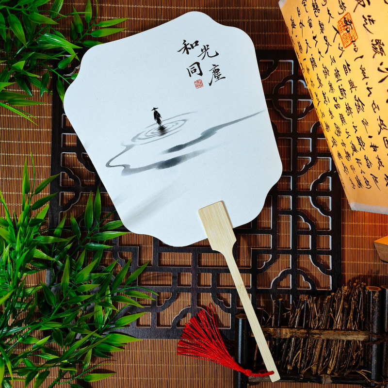 宣紙団扇環境保護カード扇風機来図制作印刷観光スポット会社活動広告扇風機卸売り|undefined