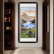 铜雕画金山聚宝盆地铜雕装饰画手工錾刻壁画入户走廊玄关铜雕