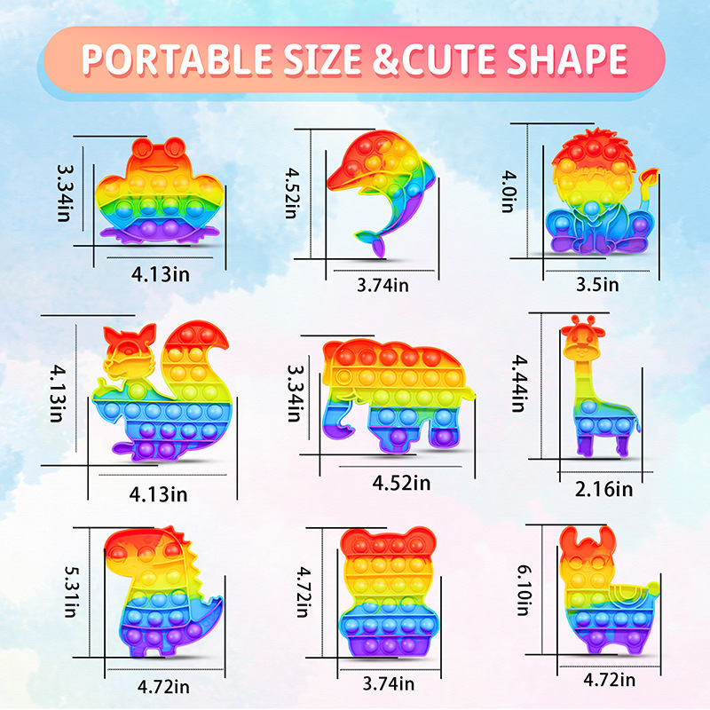 Rainbow Rodent Pioneer Decompression Silicone Toy Macaron Color Rodent Pioneer Bubble Toy