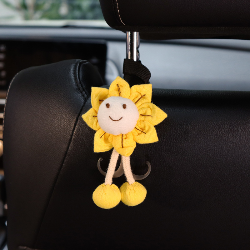 Doble gancho montado en automóviles, asiento de automóvil trasero, flores lindas, gancho de metal multifuncional, accesorios para automóviles, buenas cosas prácticas