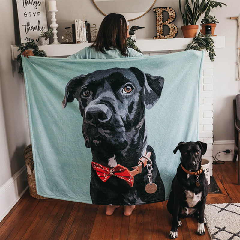 ペット布団フランネル毛布写真個性プレゼント犬保温毛布猫秋冬睡眠用マット|undefined