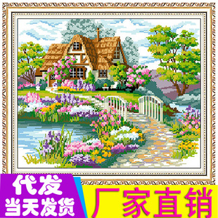 Foreign Trade Wholesale Cross Stitch Large New Living Room Bedroom Series Printing Beautiful Home Landscape Scenery Large Painting