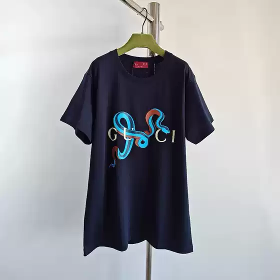 Correct Version 2025 Summer New Arrival GU Year of the Snake Limited Edition Letter Print Short-Sleeve T-Shirt for Men and Women