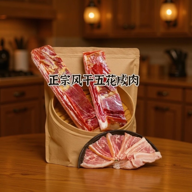 包邮五花咸肉腩风肉厂家直发安徽特产刀板香腊肉500g独立真空包装