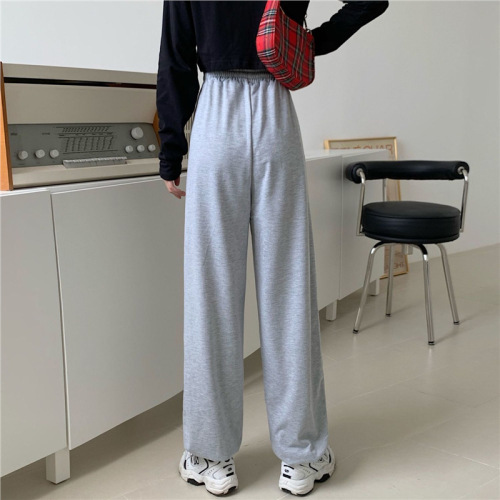 New  Spring and Autumn Large Size Loose Solid Color Ankle Length Wide Leg Pants Inspired by Instagram Trendy Student Sporty Casual Pants