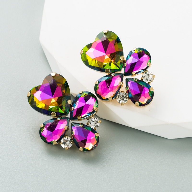 Holiday Occasion Ins Style Geometric Alloy Gold Plated Rhinestones Women's Earrings 1 Pair