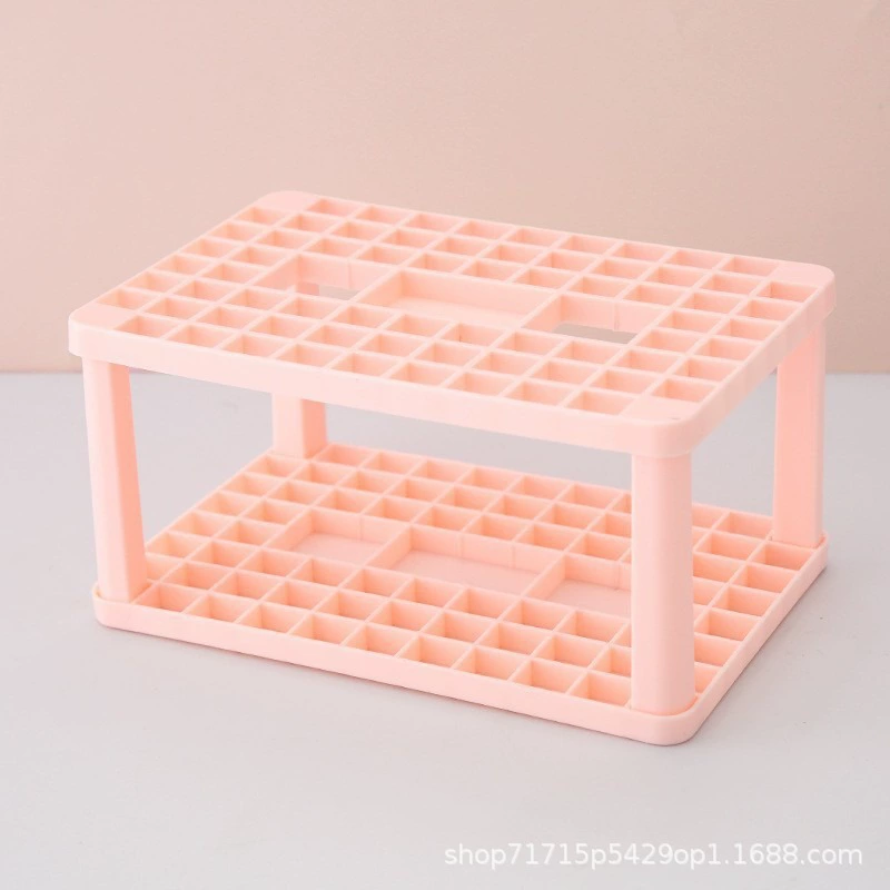 Yizhuo Round Desk Organizer - Multi-Function Plastic Rack for Pens & Brushes
