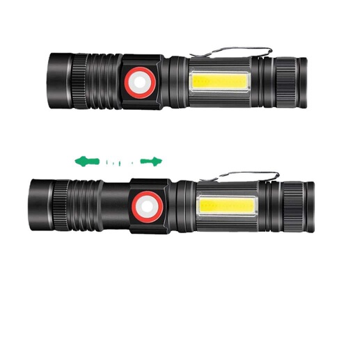 Amazon New Wholesale USB Rechargeable Flashlight Mini Portable Magnetic Flashlight T6 Zoom Flashlight