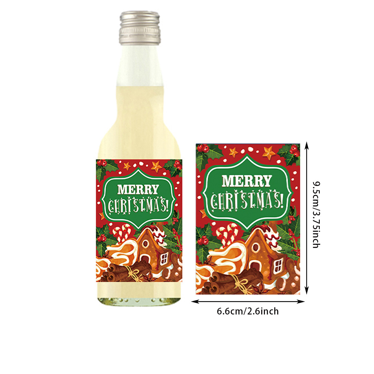 Nueva Etiqueta de botella de Navidad transfronteriza 24 piezas pegatinas Feliz FIESTA DE Navidad atmósfera accesorios de diseño