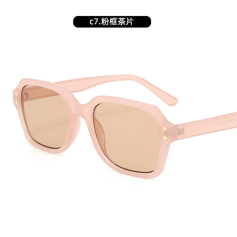 Nuevas gafas de sol de montura cuadrada transfronterizas, gafas de sol personalizadas de tendencia europea y americana, gafas de sol retro de alta gama, protección UV