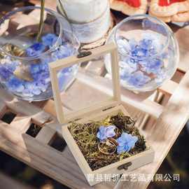 木质玻璃木质礼品盒小木盒子伴手礼盒永生花木质喜糖包装盒