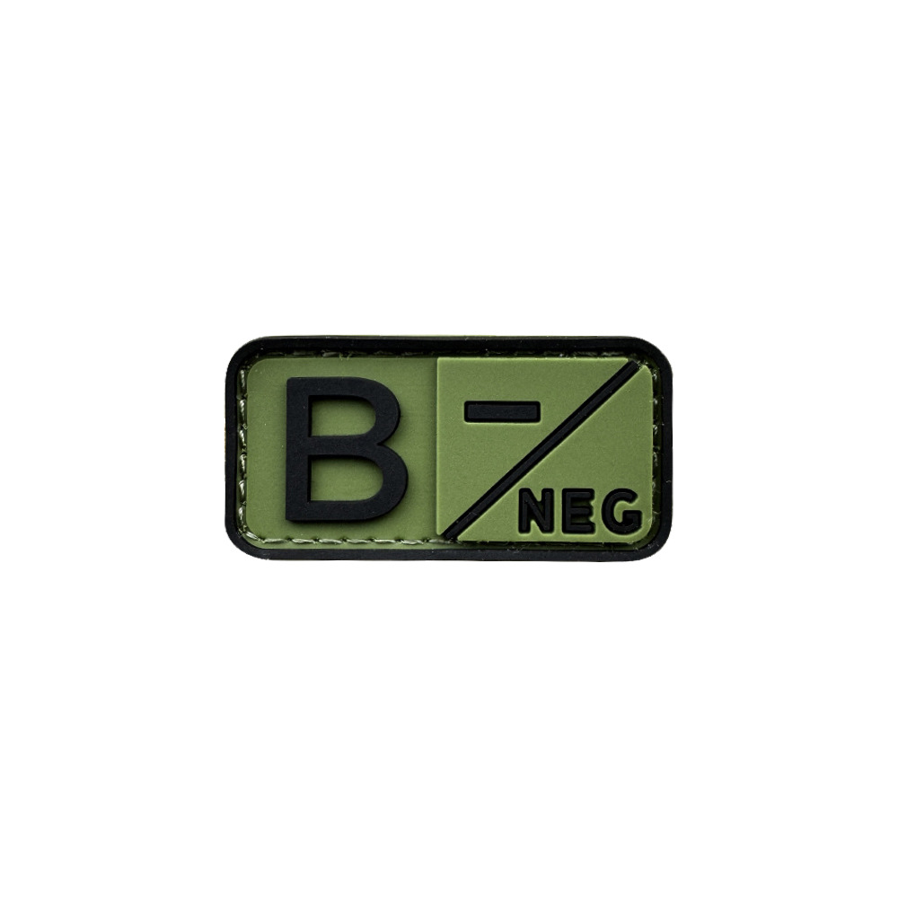 PVC de goma suave tipo de sangre tira de identificación táctica de Velcro 3D Parche de goma A AB O B + POS capítulo de tipo de sangre en stock