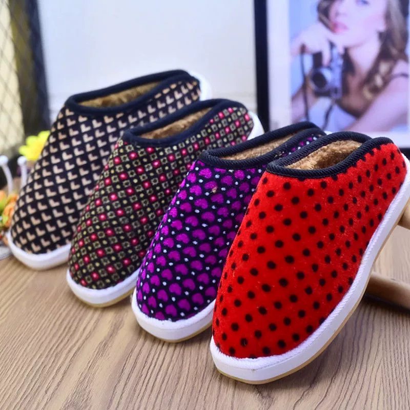 Мужские и женские хлопковые тапочки ручной работы на говяжей подошве, теплая Домашняя обувь, зимние Утепленные зимние тапочки на полукаблуке для среднего и пожилого возраста