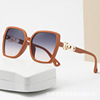 Square fashionable sunglasses, trend sun protection cream, 2023 collection, European style, internet celebrity, UF-protection