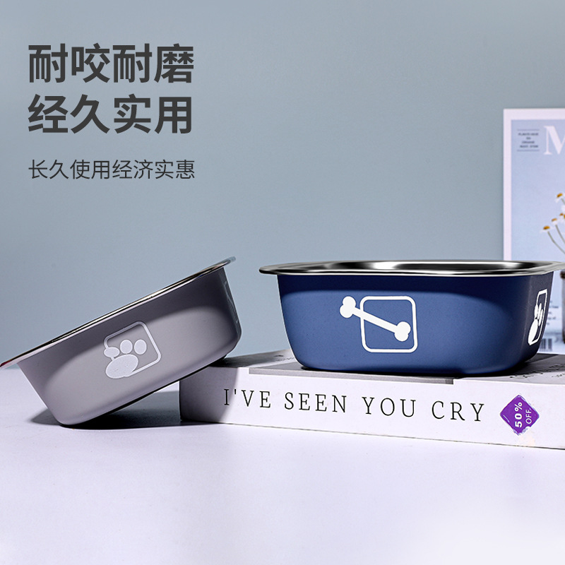 Cuenco de perro de acero inoxidable tazón de fuente de perro antidetonante tazón de comida para perros extra grande tazón de arroz para perros grandes perro mediano alimentador para mascotas