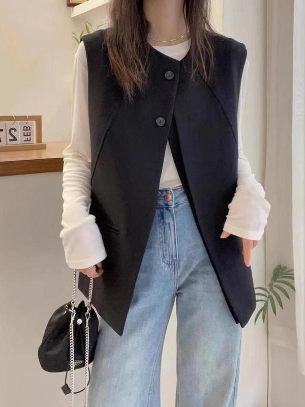 简约无袖高级感超好看气质西装马甲背心外套女韩版新款秋季马甲潮|undefined