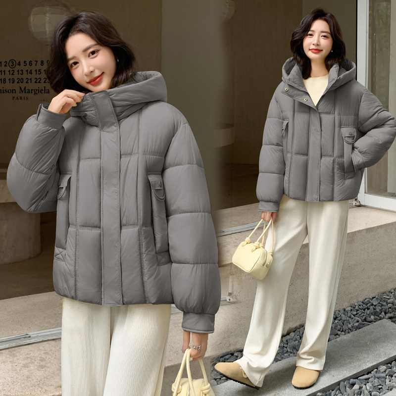 Gran tamaño de moda temperamento encapuchado invierno 2025 nueva ropa de mujer casual abrigo de algodón suelto image 7