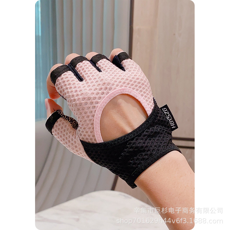 Kettlebell Barbell Outdoor Cycling Kettlebell Fitness Half-Finger Gloves for Men and Women, Non-Slip, Wear-Resistant, Breathable Yoga Gloves