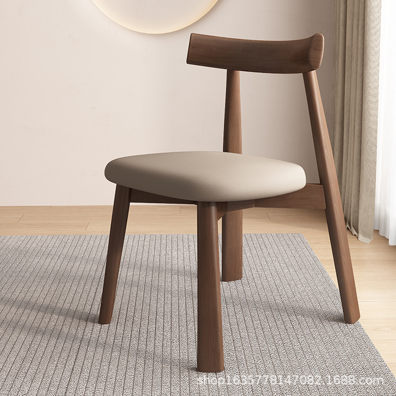 silla de comedor de madera maciza moderna simple, silla de respaldo de restaurante nórdico, estudio, mesa de comedor de hotel, taburetes, fábrica de origen