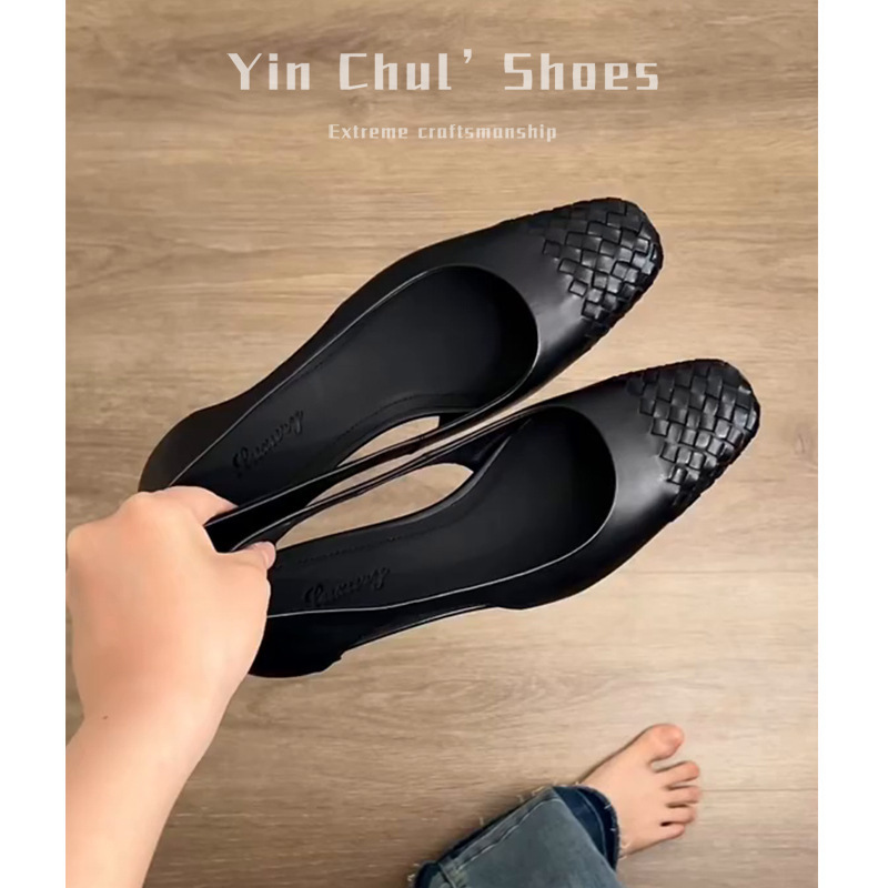 【现货秒发】编织浅口粗跟单鞋女配裙子不累脚绝美法式玛丽珍鞋|undefined