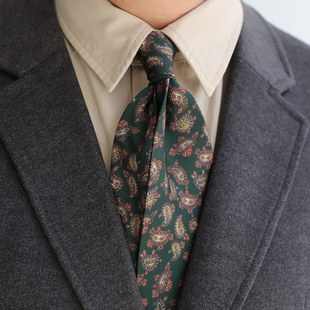 Factory spot wholesale American antique imitation silk floral printing 9cm wide tie men and women with Street