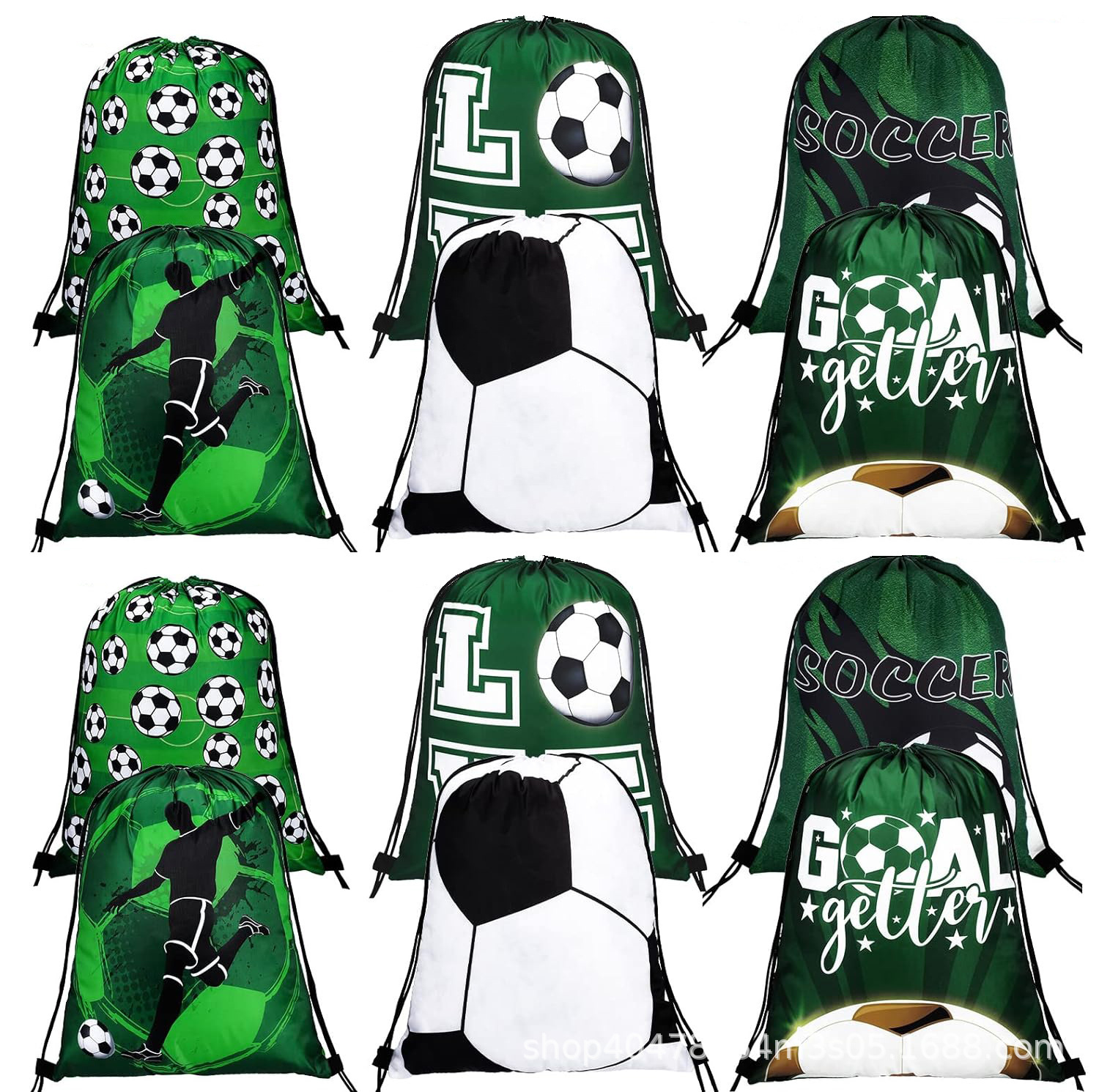 足球束口袋十二足球儿童生日派对抽绳双肩背包袋便携收纳袋跨境新