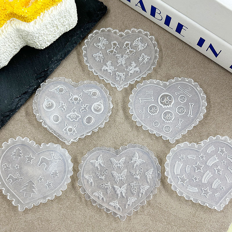 跨境爆款浮雕美甲装饰模具DIY滴胶美甲ins雕花胶蝴蝶金鱼指甲装饰|undefined