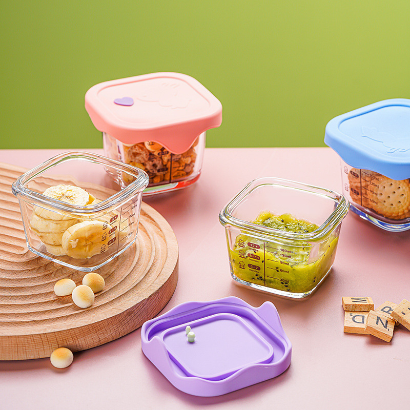 Baby food supplement box glass crisper baby food supplement Bowl Cooking Sealed storage mini lunch box packing box