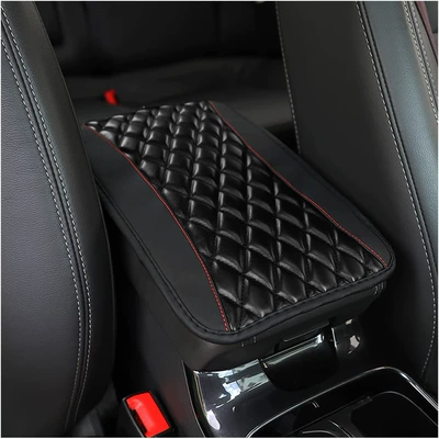 Armrest box pad suitable for all seasons, non-slip - assembled-diamond-shaped-black-armrests