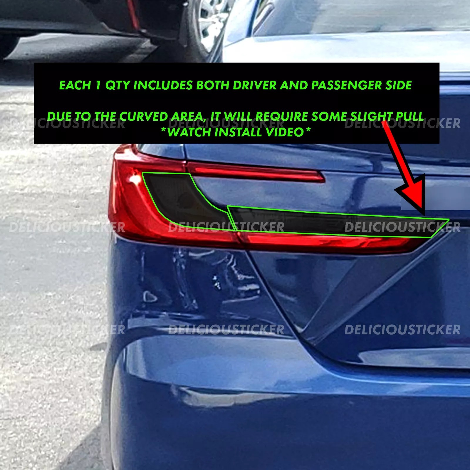 Aplicable a 2025 Camry Smoke Tail Lamp Cover Color Decal película de lámpara de vinilo