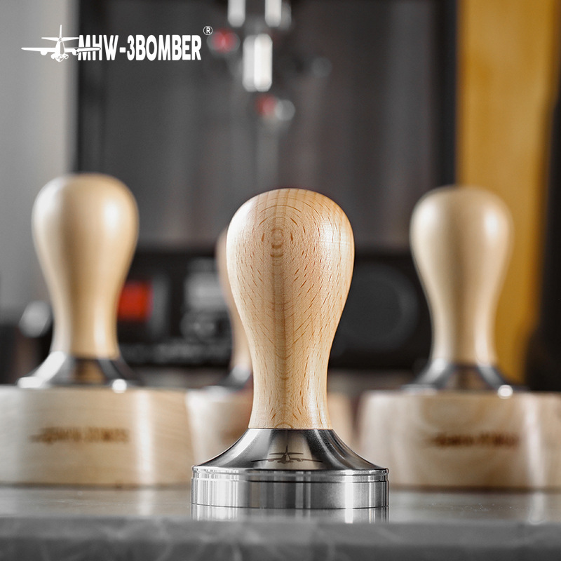 Bomber coffee powder press espresso coffee machine stainless steel solid wood powder hammer cloth powder filler 51/58mm Bomber coffee powder press espresso coffee machine stainless steel solid wood powder hammer cloth powder filler 51/58mm