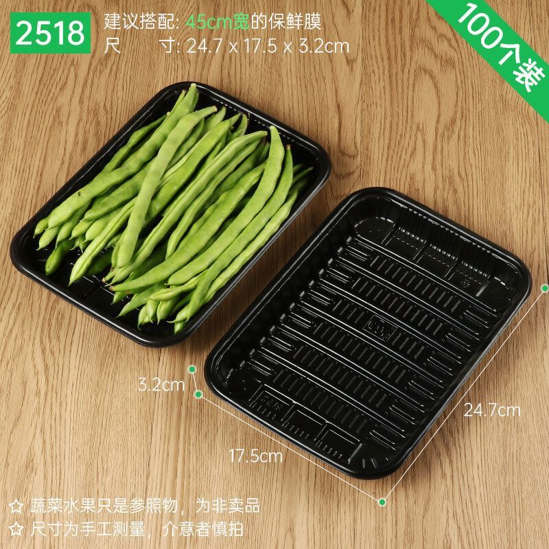 Plato desechable, caja de embalaje de verduras y frutas, bandeja fresca, caja de embalaje de alimentos para patos asados rectangulares, envío gratuito