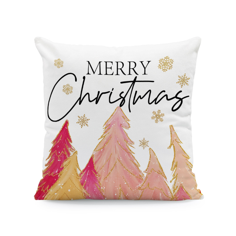 Venta caliente transfronteriza elementos de Navidad funda de almohada ambiente para el hogar sofá de decoración jardín patio festivo funda de cojín image 27