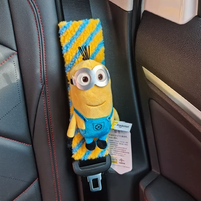 Car Seatbelt Shoulder Pad Minion Seat belt shoulder pad - kevin-minions-1-blue-and-yellow-shoulder-pad