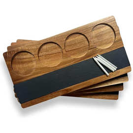 创意威士忌酒杯托盘鸡尾酒木制托盘木质服务托盘酒吧啤酒品尝杯托