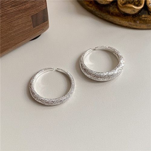 Silver White Sparkling Series S925 Sterling Silver Sparkling Sand Open Ring Women's Sparkling Bright Open Ring Wholesale