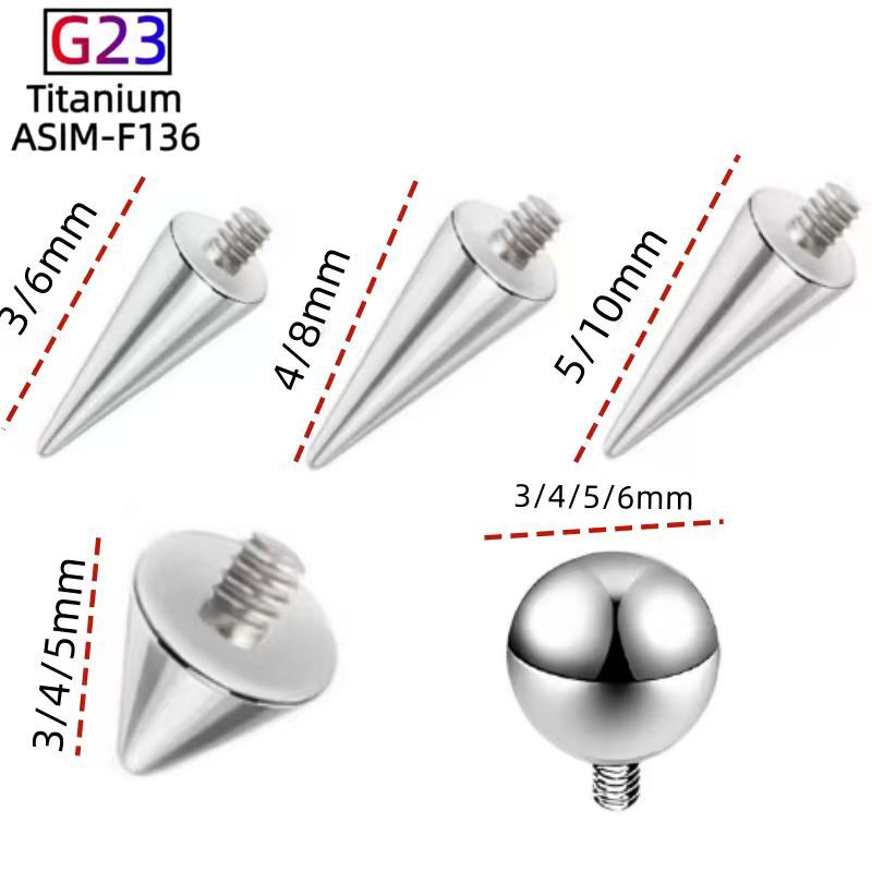 Silver pointed spike labret stud material detail